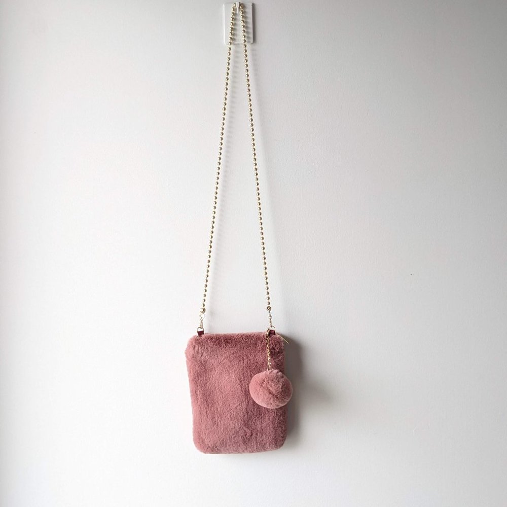 Pink Mauve Fluffy Purse